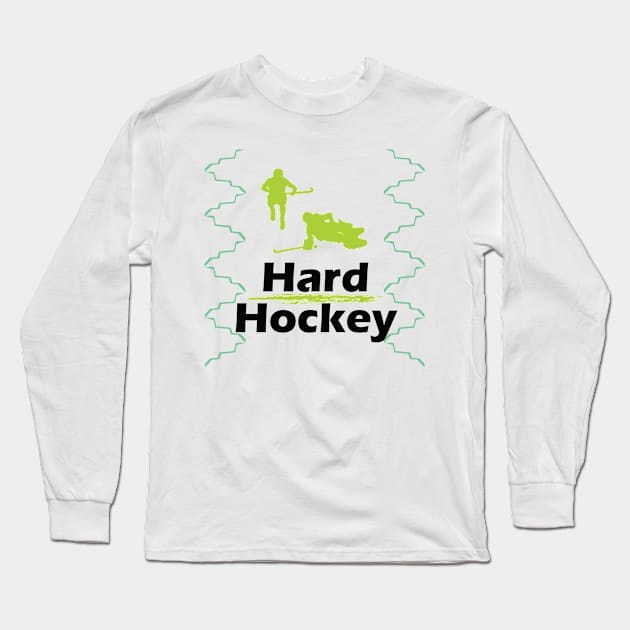 Hard Hockey Long Sleeve T-Shirt by VectorPB